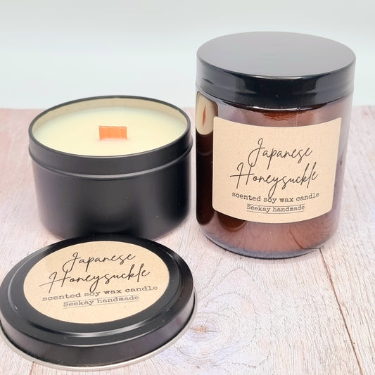 Japanese Honeysuckle scented Wood Wick Soy Candle