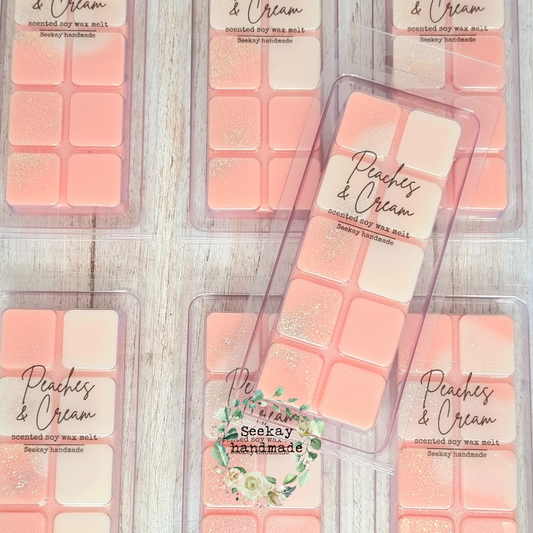 Peaches & Cream scented soy wax melt