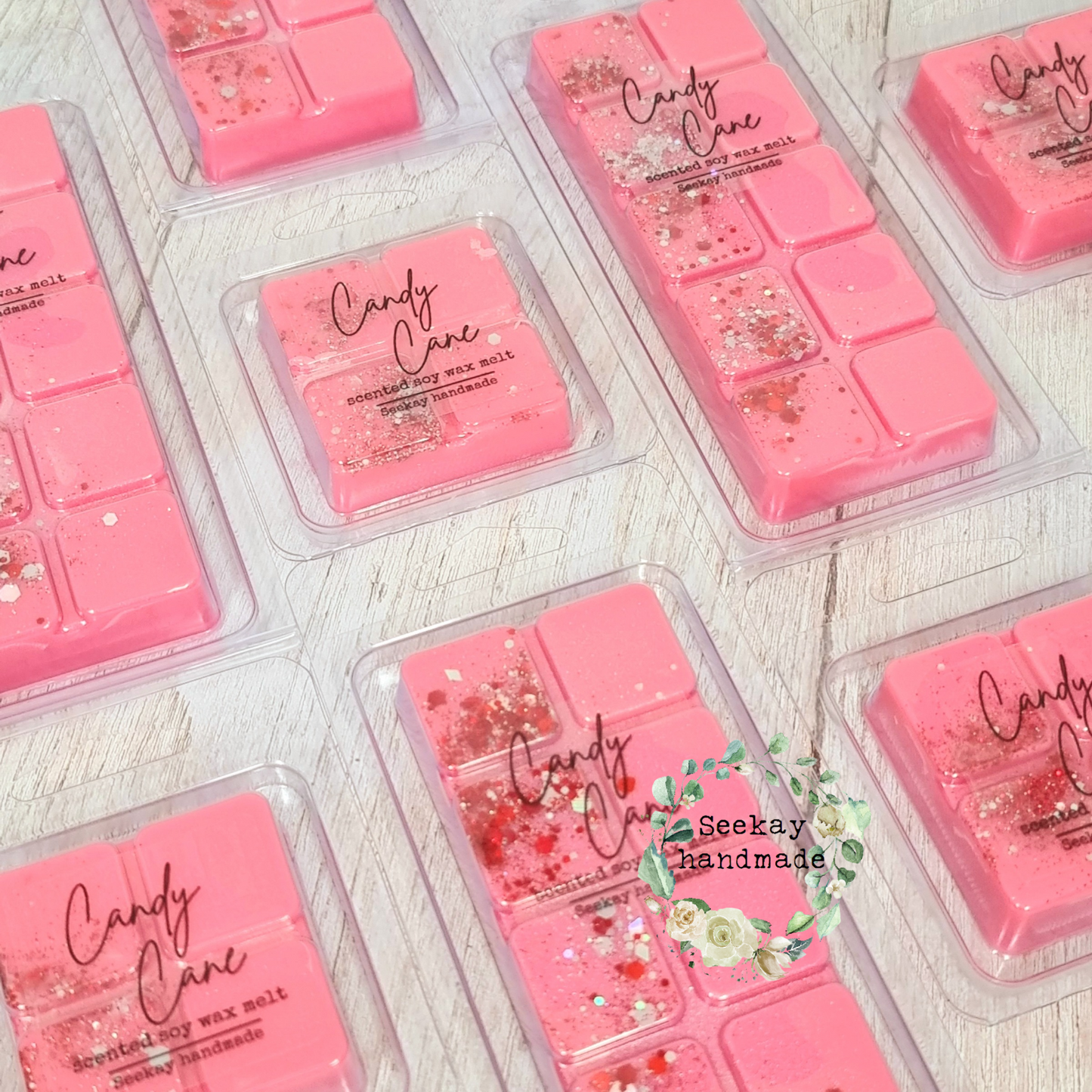 Candy Cane scented soy wax melt