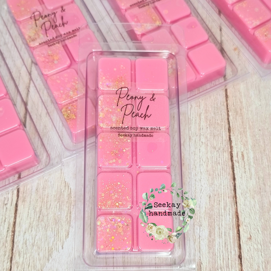 Peony & Peach scented soy wax melt