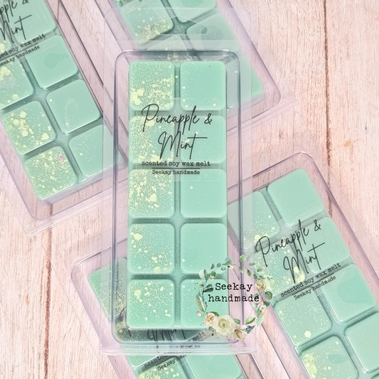 Pineapple & Mint scented soy wax melt