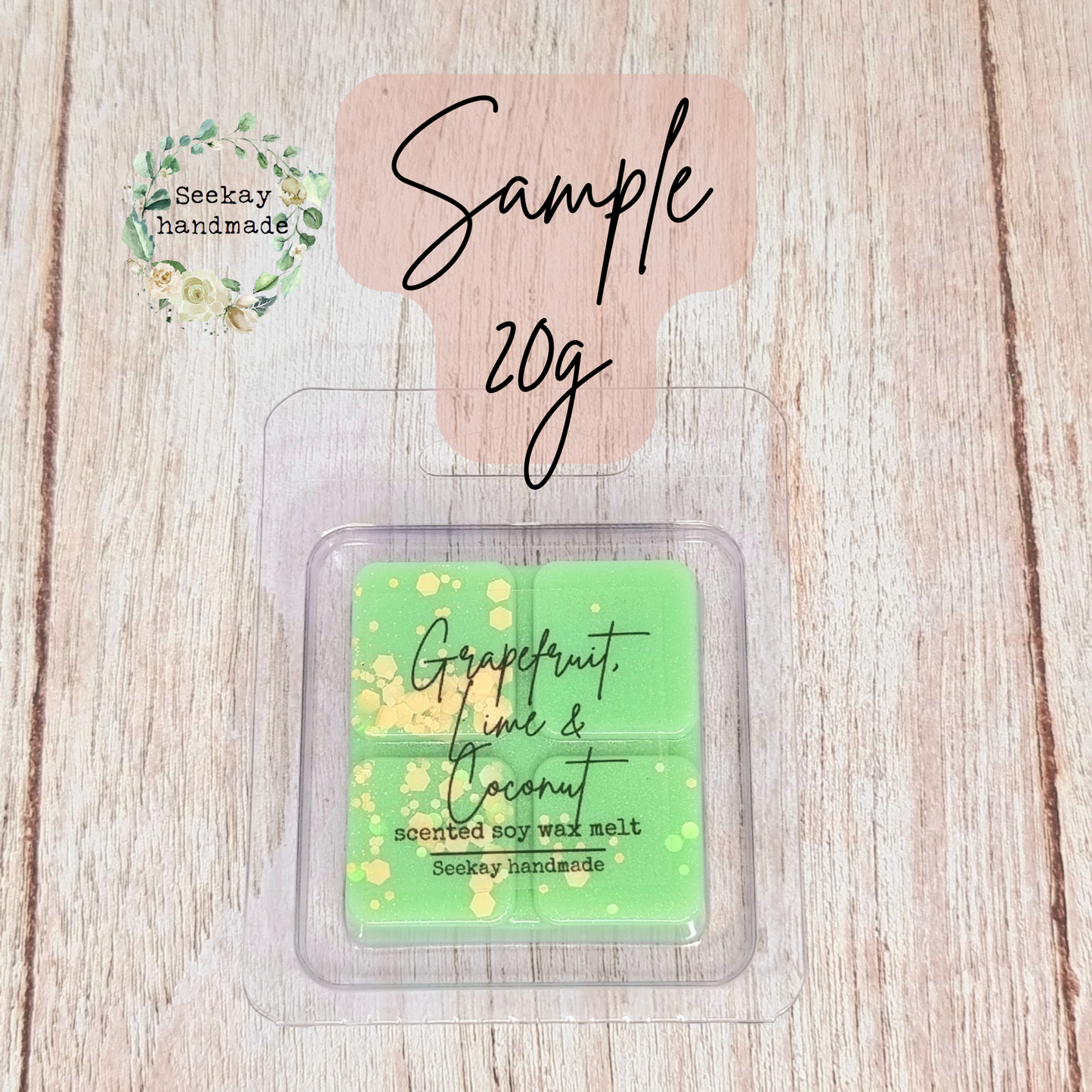 Grapefruit, Lime & Coconut scented soy wax melt