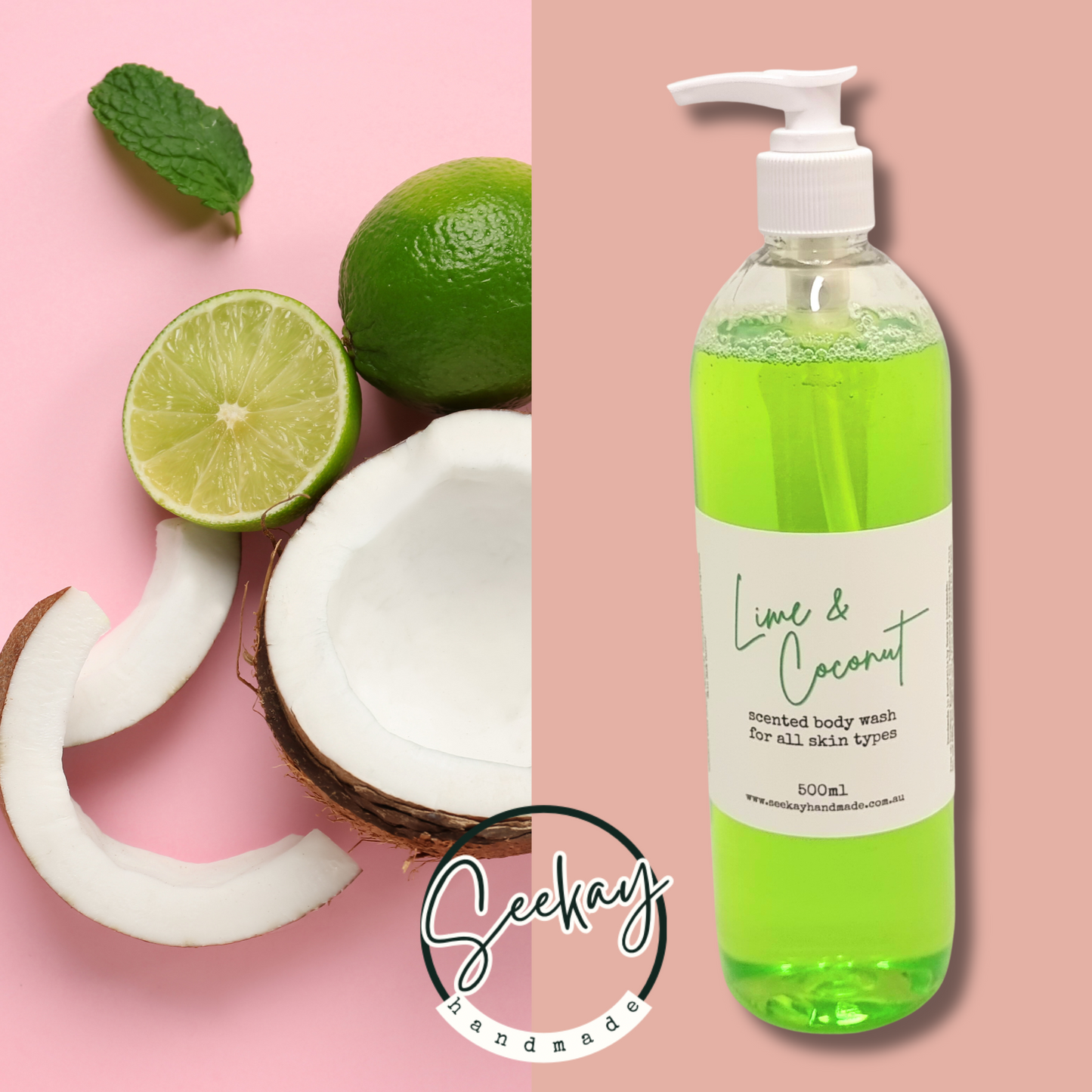 Body Wash, Lime & Coconut scented