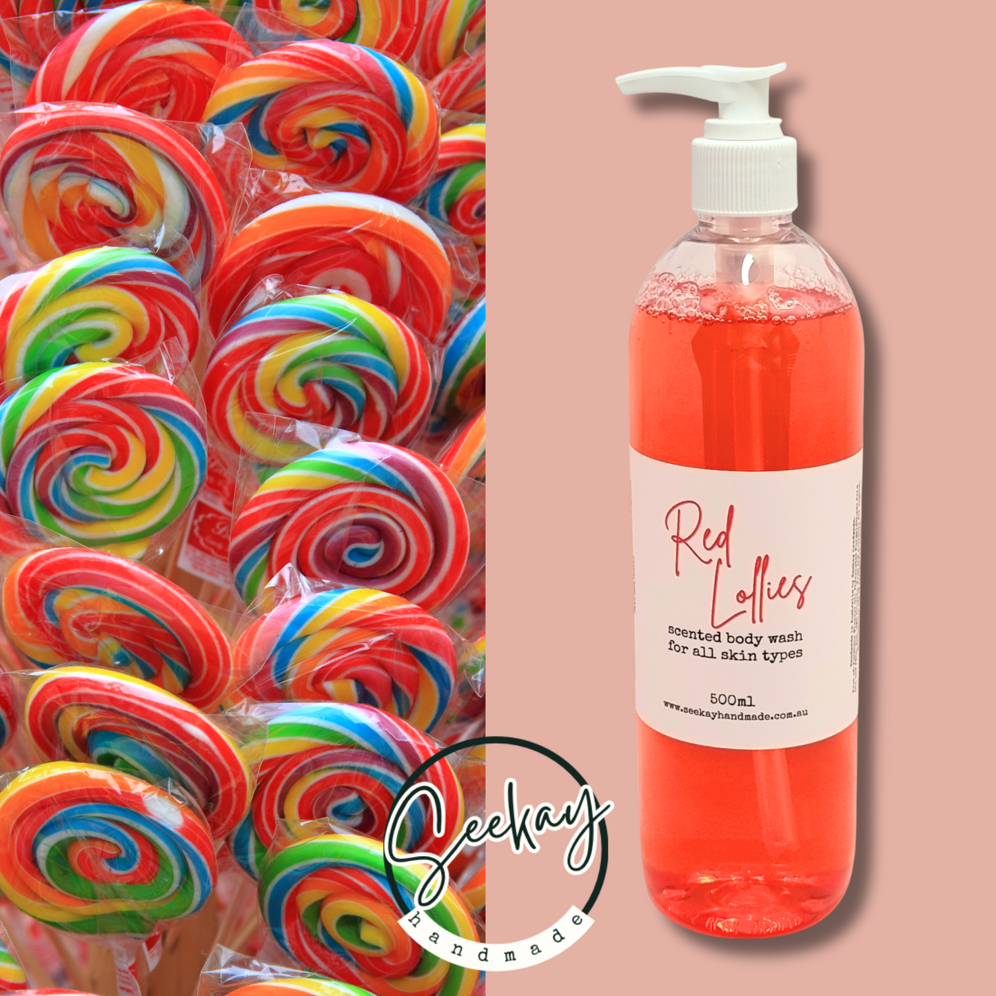Body Wash, Red Lollies scented