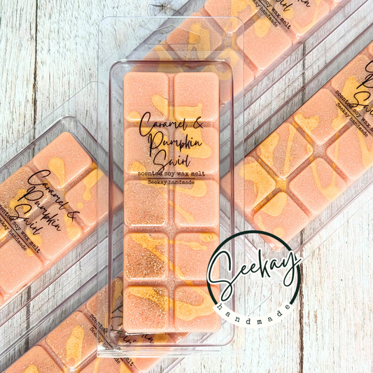 Caramel & Pumpkin Swirl scented soy wax melt