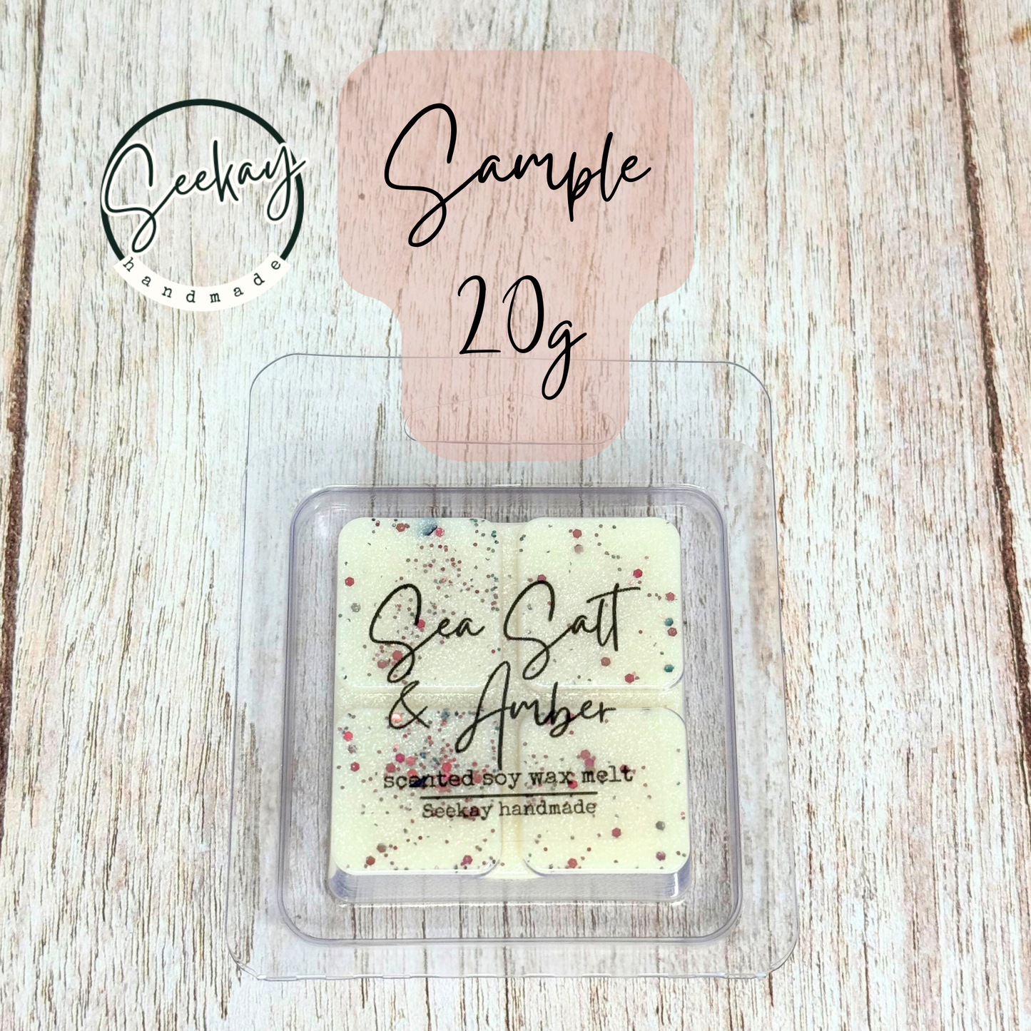 Sea Salt & Amber scented soy wax melt