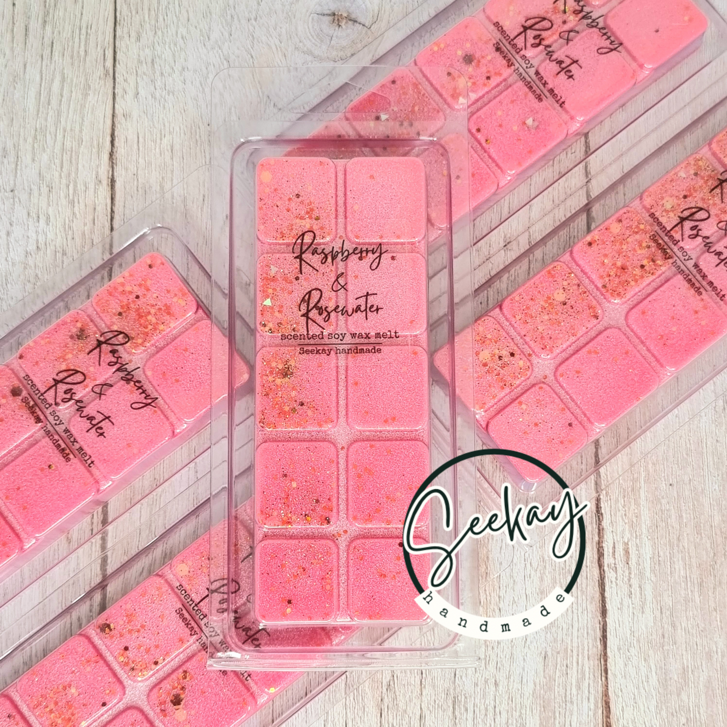 Raspberry & Rosewater scented soy wax melt