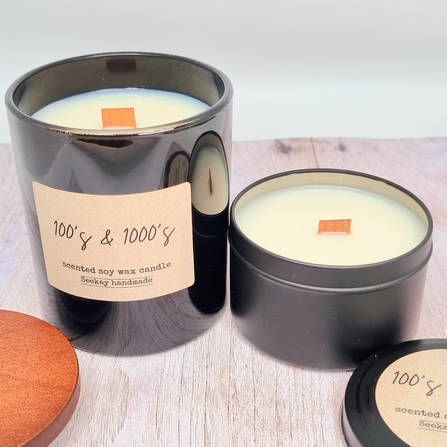 100's & 1000's (Fairy Bread) scented Wood Wick Soy Candle with timber lid