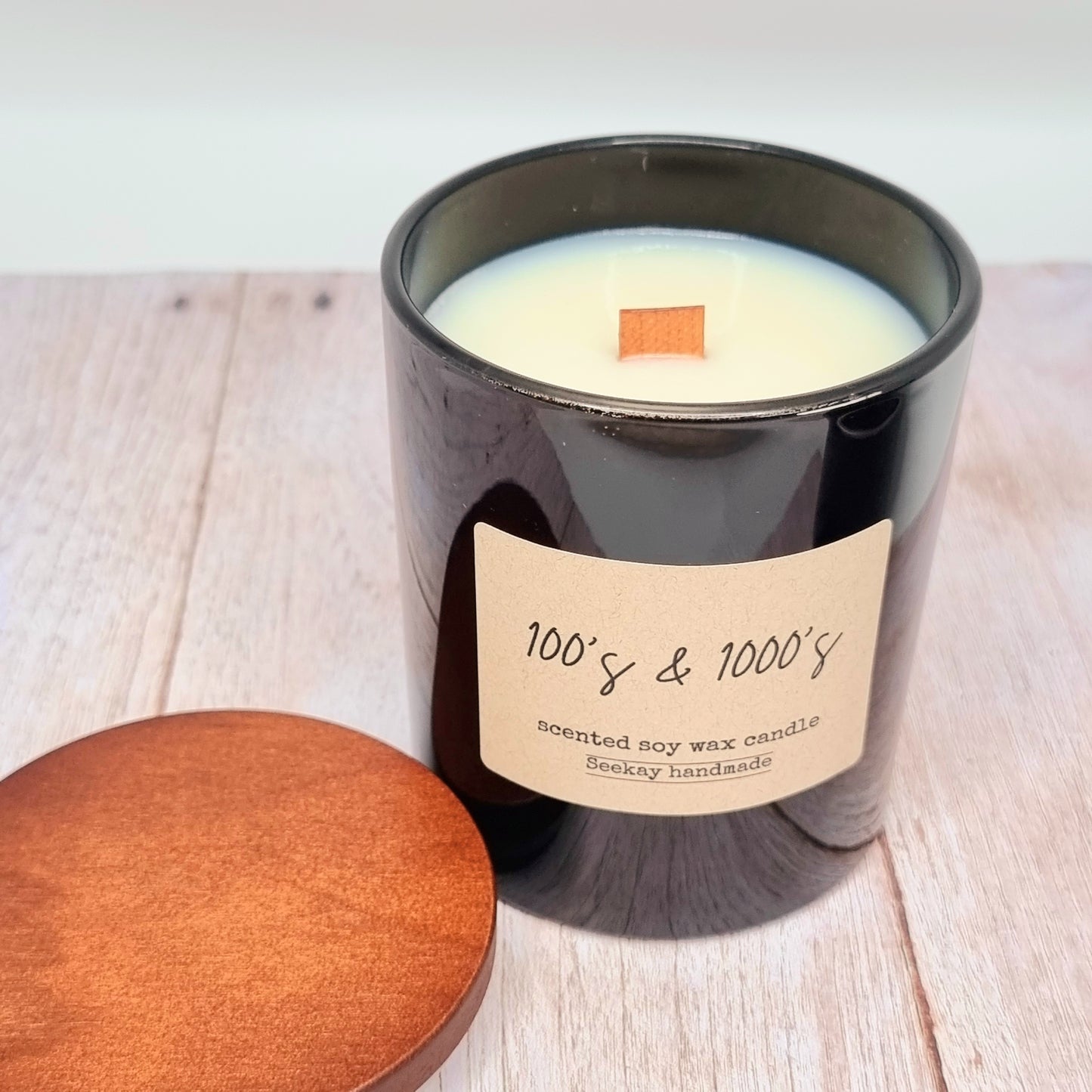 100's & 1000's (Fairy Bread) scented Wood Wick Soy Candle with timber lid